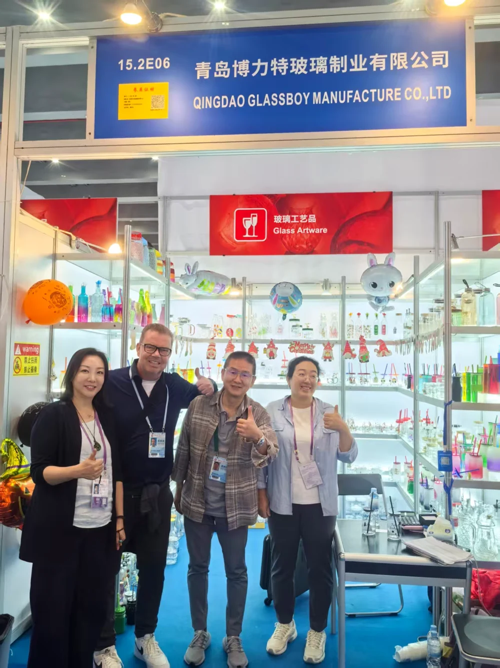Glassboy company sign and booth at the Canton Fair